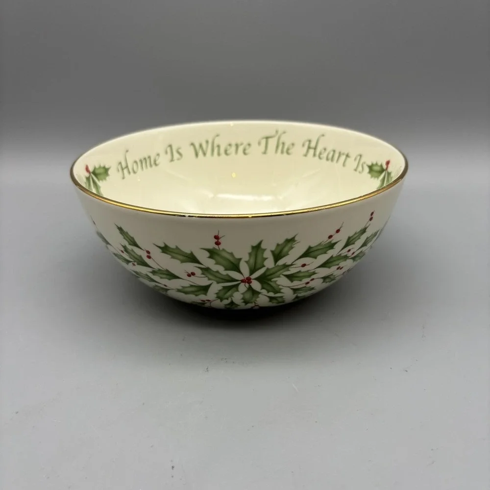 Lenox Dimension Holiday Collection Holly Home Is Where The Heart Is Bowl 7